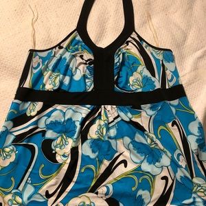 Blue floral halter top